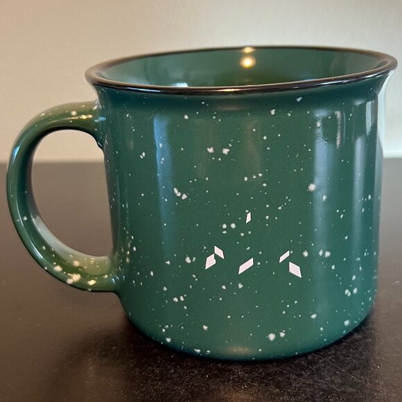 Deep Green and White Speckled Stoneware Camping Campfire Style Mug ~ Heavy Duty - Picture 2 of 8
